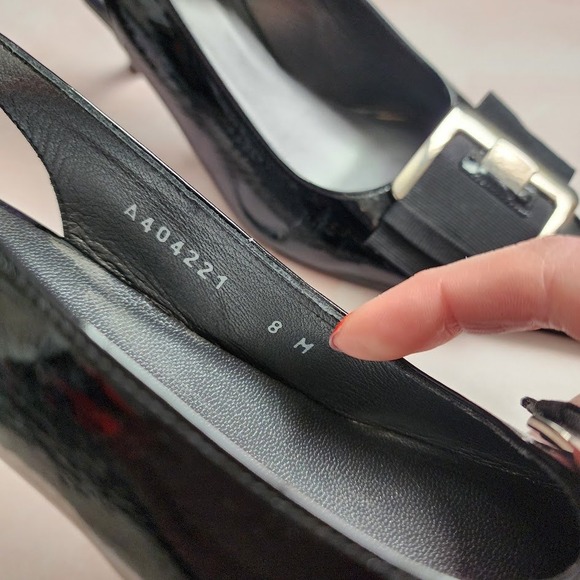 STUART WEITZMAN Dynasty Slingback Buckle Pumps Black Carolyn Bessette Kennedy 8 - Picture 7 of 12